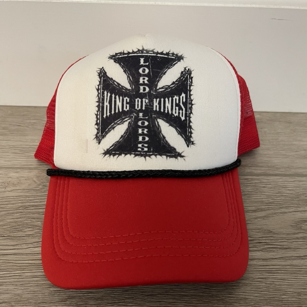 Jesus Lord of Lords Westcoast Choppers Style Trucker Hat Red Rare (Customed)